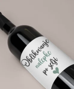 Nalepke za poročno vino - Oblikovanje po želji