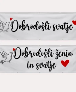 Transparent za poroko - Dobrodošli ženin in svatje