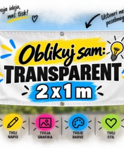 Transparent 2x1m - OBLIKUJ SAM