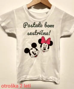 Otroška kratka majica postala bom sestrična 2 leti