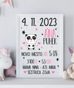 Okvir ob rojstvu otroka-panda-1