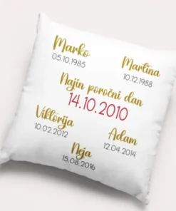 Vzglavnik - POMEMBNI DATUMI V ŽIVLJENJU