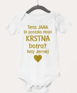 Otroški bodi - Bi bila moja botra? ZLAT NAPIS