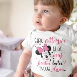 Otroški bodi - Krstna botra motiv minnie mouse1