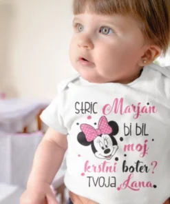 Otroški bodi - Krstna botra motiv minnie mouse1