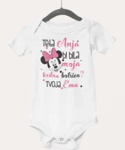 Otroški bodi - Krstna botra motiv minnie mouse