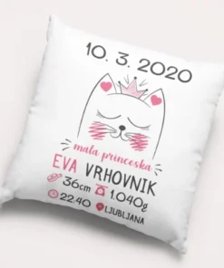 Vzglavnik - rojstvo otroka - Mala princeska