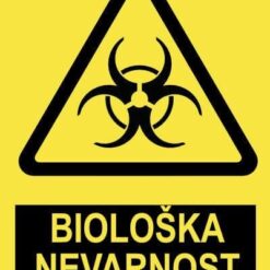 Pozor BIOLOŠKA NEVARNOST z napisom