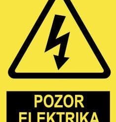 Pozor ELEKTRIKA Z napisom