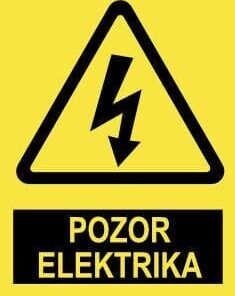 Pozor ELEKTRIKA Z napisom