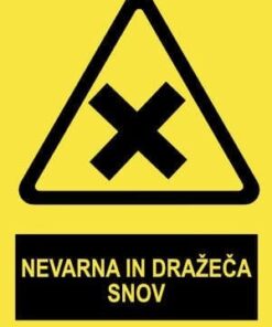 Pozor NEVARNA IN DRAŽEČA SNOV z napisom