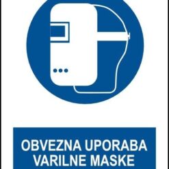 OBVEZNA UPORABA VARILNE MASKE z napisom