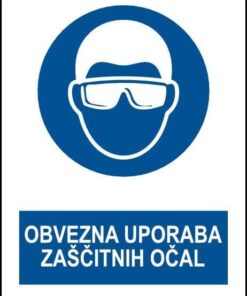 Obvezna uporaba zaščitnih očal