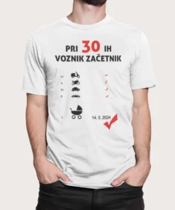 Kratka majica - rojstvo otroka - voznik začetnik