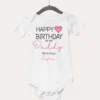 Otroški bodiji z napisom - Voščilo 1st birthday