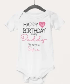 Otroški bodiji z napisom - Voščilo 1st birthday