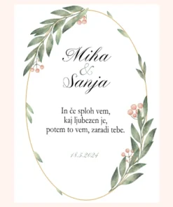 Nalepke za poročno vino - Oblikovanje po želji