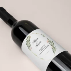 Nalepke za poročno vino - Zeleno oranžna
