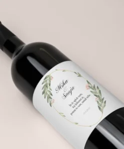 Nalepke za poročno vino - Zeleno oranžna