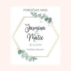 Nalepke za poročno vino - Zelenje-1