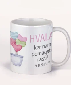 Personalizirana skodelica za vzgojiteljico - roža srčki-2