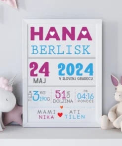 Okvirji ob rojstvu otroka - Podatki otroka-1