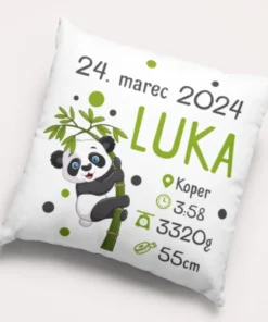 Vzglavnik - Darilo za rojstvo - PANDA