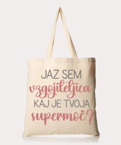 Bombažna vrečka s tiskom - SUPERMOČ-1