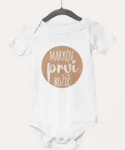 Personaliziran Otroški bodi z napisom Prvi božič