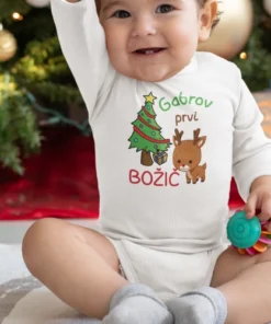 Otroški bodi - Božič - Smreka in jelenček 1