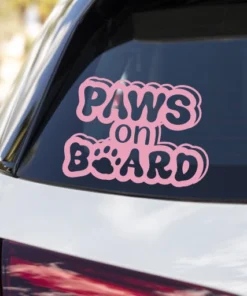 Avto nalepke - Paws on board - tačke v avtu