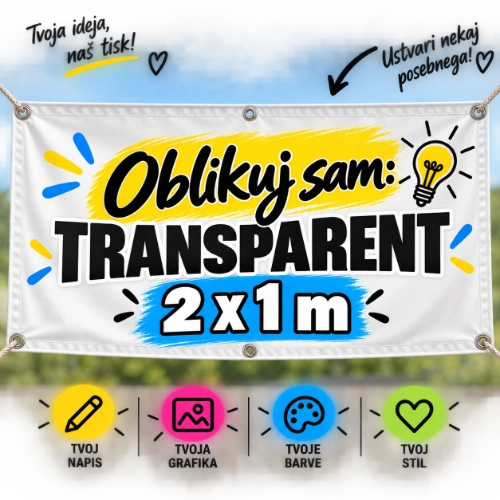 Transparent 2x1m - OBLIKUJ SAM