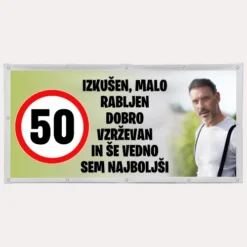 Transparent za rojstni dan s sliko - 30, 40, 50, 60...
