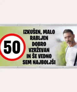 Transparent za rojstni dan s sliko - 30, 40, 50, 60...