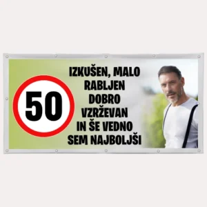 Transparent za rojstni dan s sliko - 30, 40, 50, 60...