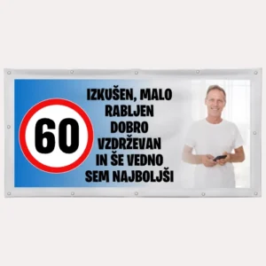 Transparent za rojstni dan s sliko - 30, 40, 50, 60...1