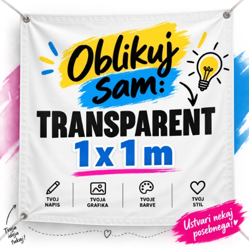 Transparent 1x1m - OBLIKUJ SAM