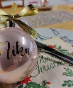 Božična bunkica s personaliziranim napisom