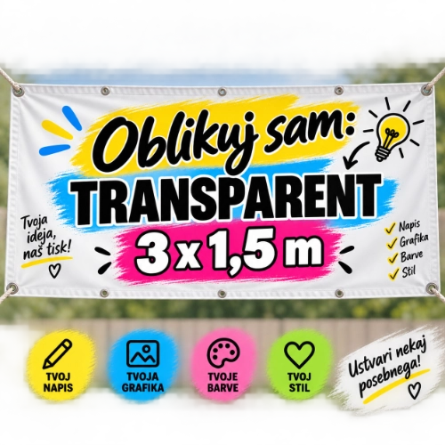 Transparent 3x1,5m - OBLIKUJ SAM