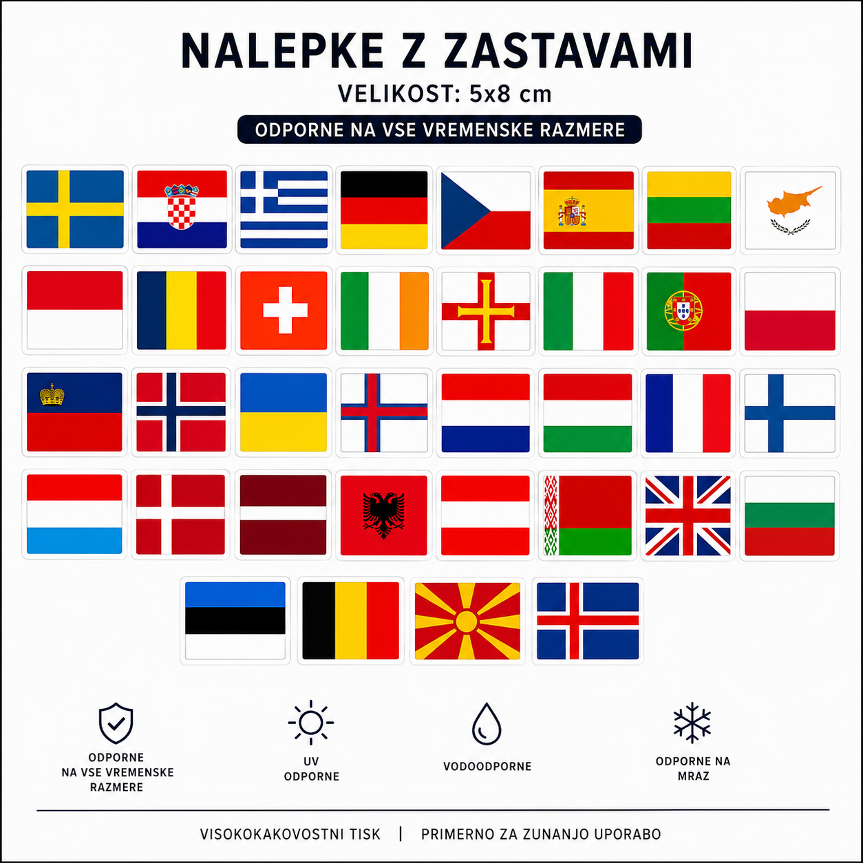 Nalepke z evropskimi zastavami