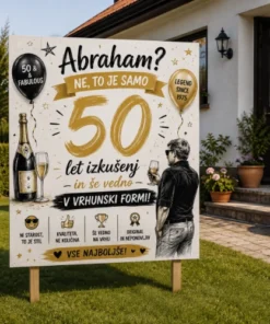 Tabla za rojstni dan – Abraham (50 let) | Tiskano na PVC plošči
