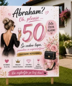 Alternative view of Tabla za rojstni dan – Abraham (50 let) | Tiskano na PVC plošči